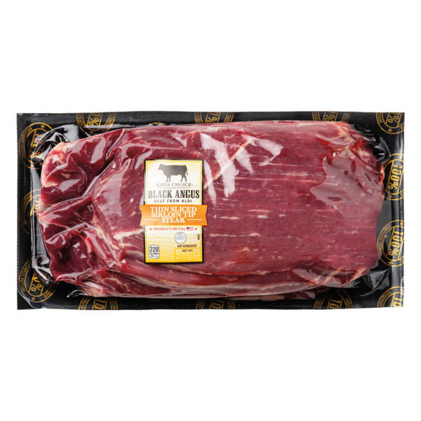 USDA Choice Black Angus Beef Thin Sliced Sirloin Tip Steak for Carne Asada
