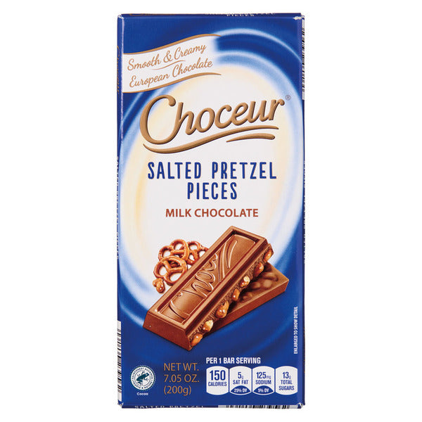 Choceur Milk Chocolate Bar with Salted Pretzel Pieces
