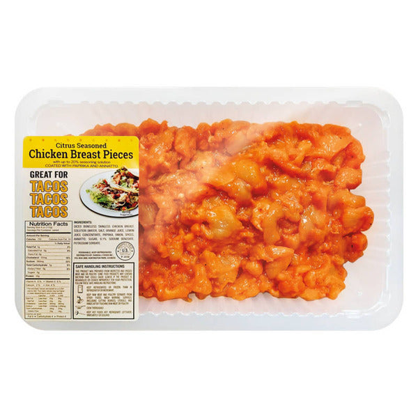 USDA Citrus Seasoned Chicken Breast Pieces, per lb
