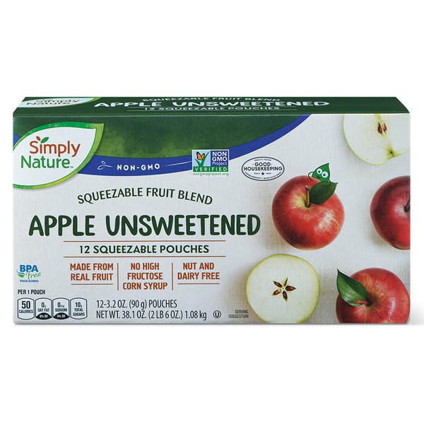 Lunch Buddies No Sugar Added Apple Squeezes, 12 count