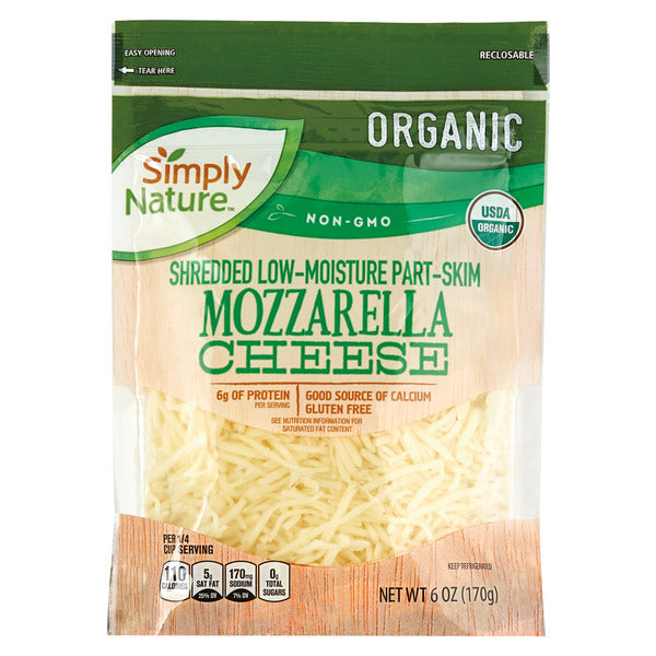 Simply Nature Shredded Organic Mozzarella Cheese
