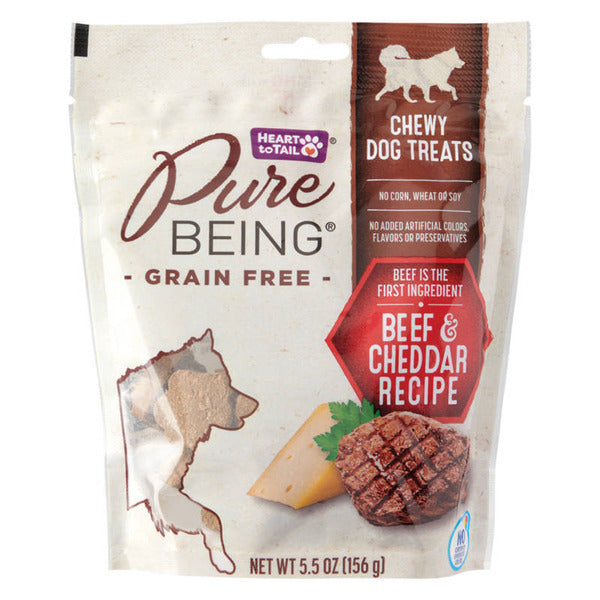 Pure Being Grain Free Beef and Cheddar Triangle Dog Treats