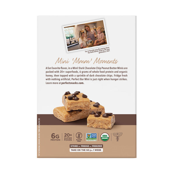 Perfect Bar Dark Chocolate Chip Peanut Butter Mini Protein Bars 8 Count