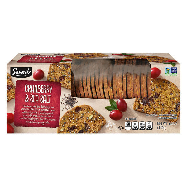 Savoritz Cranberry & Sea Salt Artisan Crisps