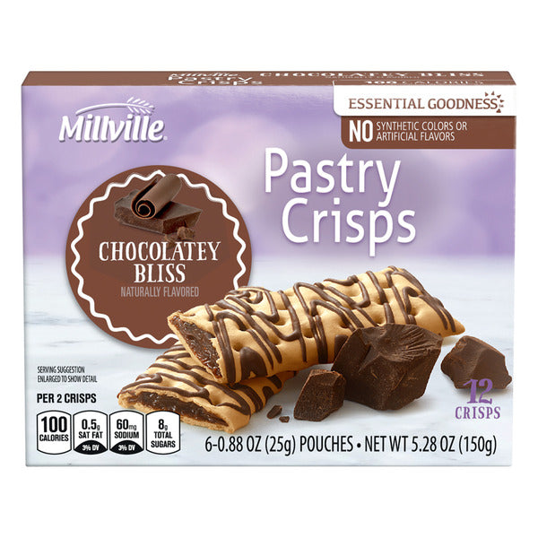Millville Chocolate Pastry Crisps, 6 count