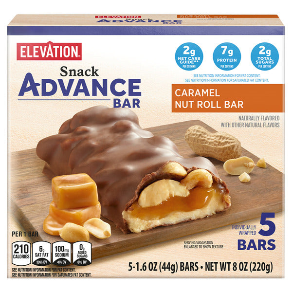 Elevation Caramel Nut Roll Bar, 5 count
