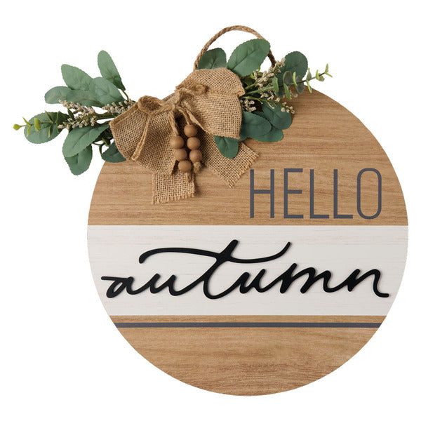 Kirkton House Fall Circle Sign, Hello Autumn