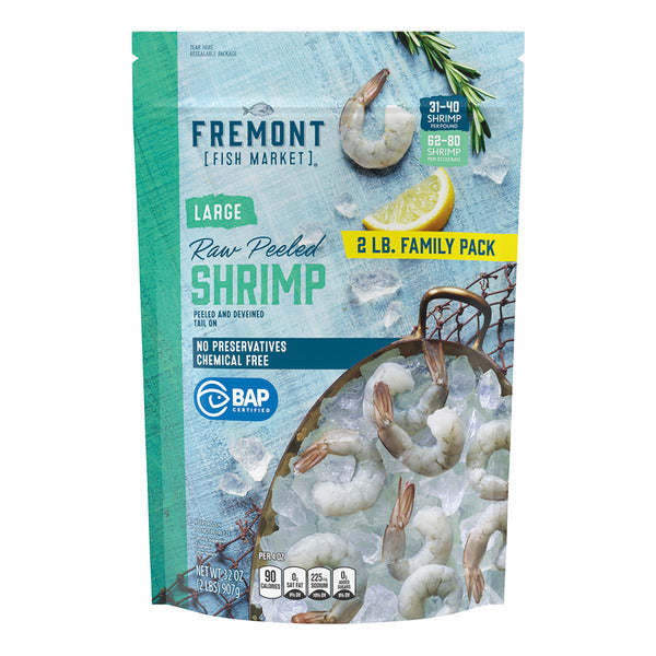 Fremont Fish Market Large Raw Peeled Shrimp Family Pack