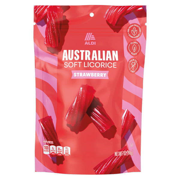 Aldi Soft Licorice Twists, Strawberry