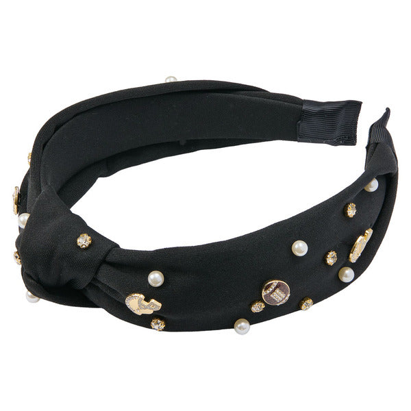 Serra Black Football Headband