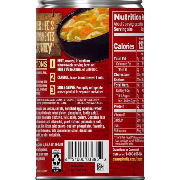 Campbell's Chunky Chicken Noodle Soup, 18.6 oz Can