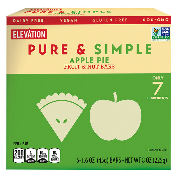 Elevation Apple Pie Pure and Simple Fruit and Nut Bars, 5 count