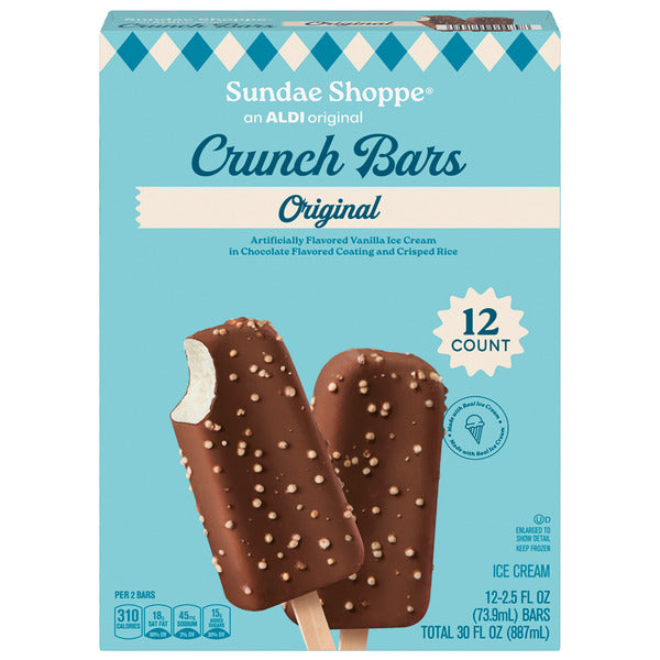 Sundae Shoppe Ice Cream Crunch Bars, 12 count