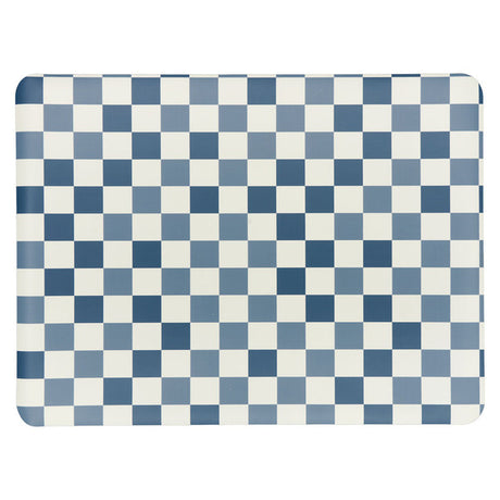 Kirkton House Printed Chair Mat, Blue Checker
