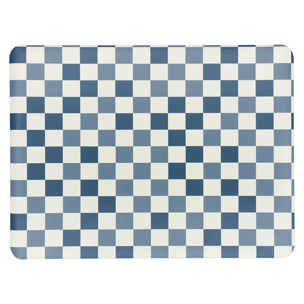 Kirkton House Printed Chair Mat, Blue Checker