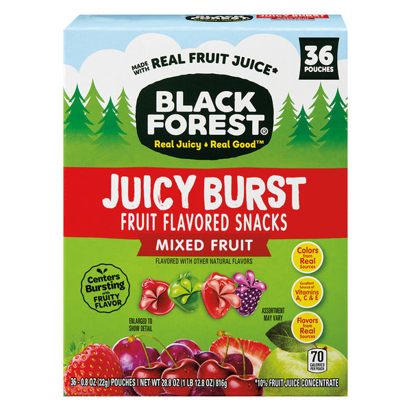 Black Forest Juicy Burst Variety Pack Fruit Snacks, 36 count