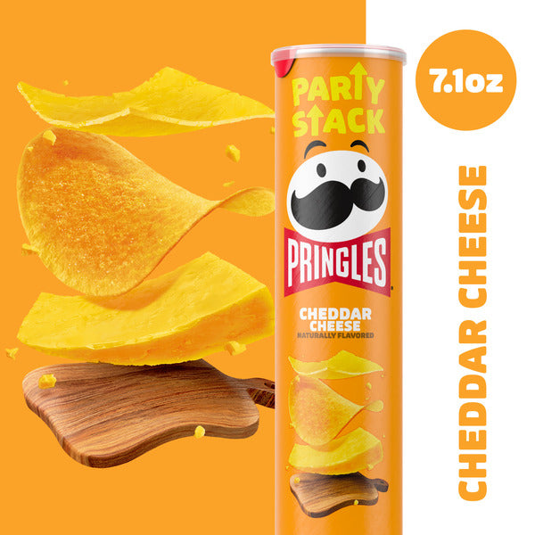 Pringles Cheddar Cheese Potato Crisps 7.1 oz Can