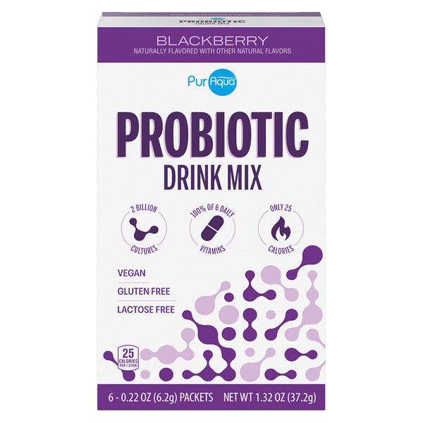 Puraqua Probiotic Drink Mix Sticks L, Blackberry