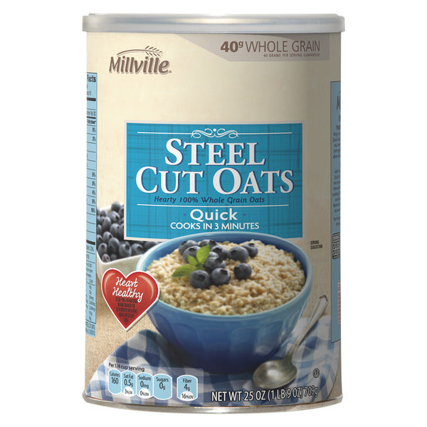 Millville Quick Cook Steel Cut Oats Canister