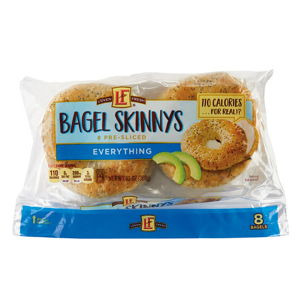 L'oven Fresh Everything Bagel Skinnys - 8 Bagels