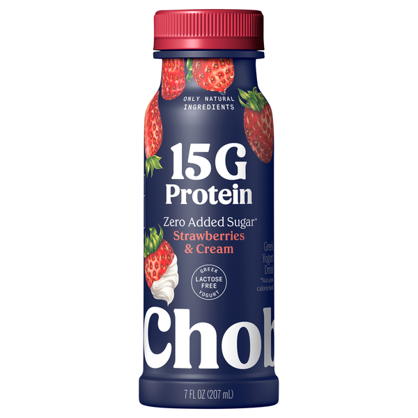 Chobani 15G Protein Strawberries and Cream Drinkable Yogurt