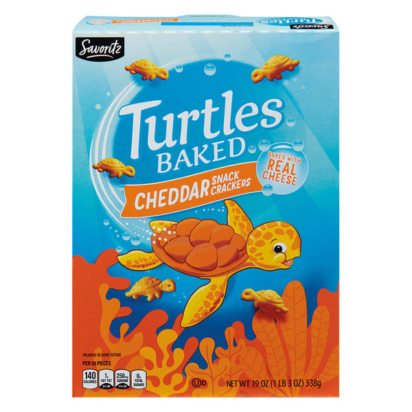 Savoritz Turtles Baked Extra Cheddar Snack Crackers