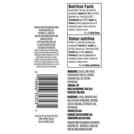 Wilton Pink Jimmies Sprinkles Pouch – 1.13 oz.