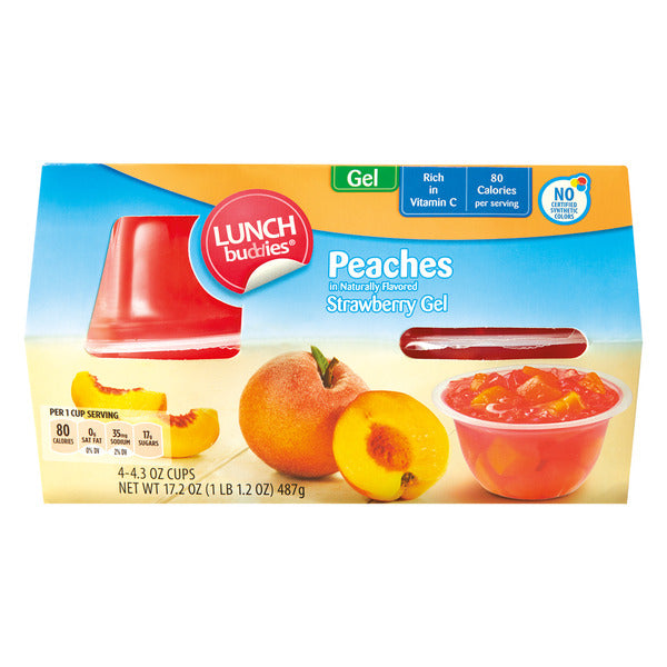 Aldi Peaches in Naturally Flavored Strawberry Gel Bowls, 4 count