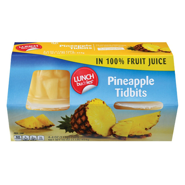 Aldi Pineapple Tidbits in 100% Fruit Juice, 4 pack