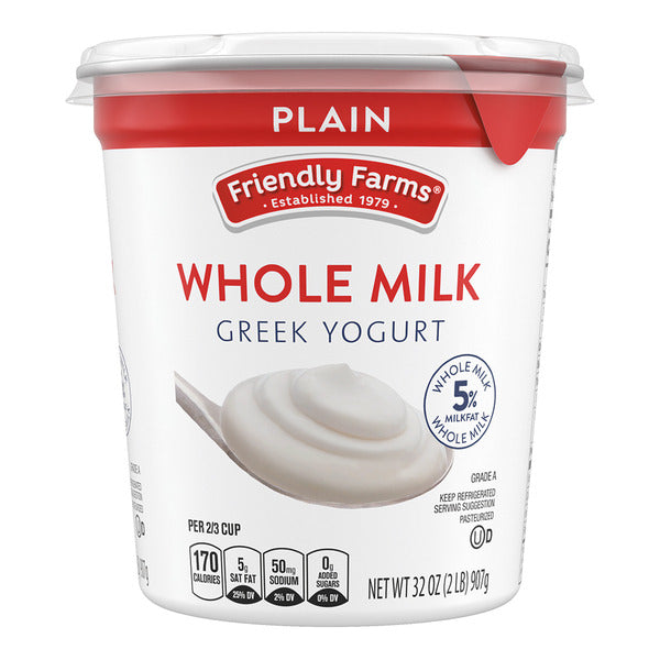 Friendly Farms Plain Whole Milk Greek Yogurt
