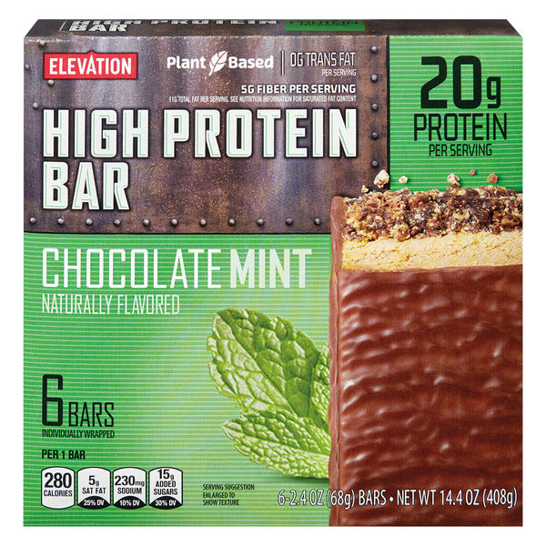 Elevation Chocolate Mint High Protein Bars - 6 Count