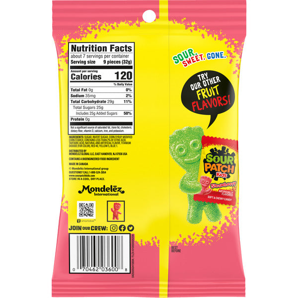 Sour Patch Kids Watermelon Soft Chewy Candy 8 oz