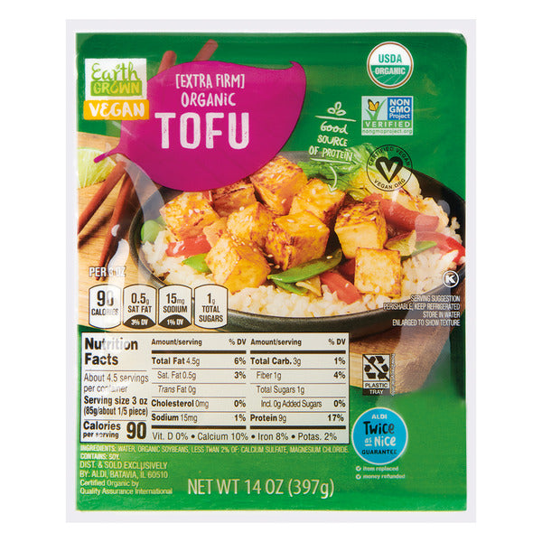 Earth Grown USDA Organic Vegan Extra Firm Tofu