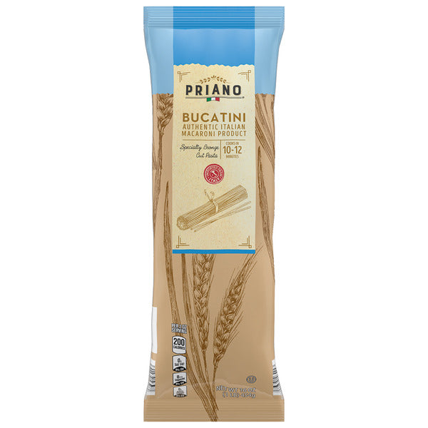 Priano Italian Long Bronze Cut Pasta, Bucatini