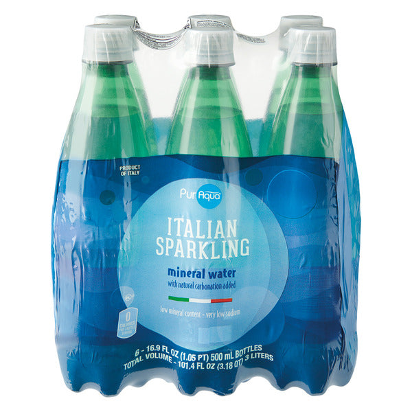 Puraqua Italian Sparkling Mineral Water, 6 pack