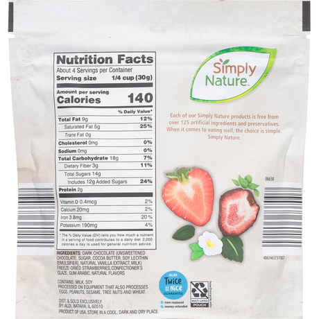 Simply Nature Dark Chocolate Covered Strawberries