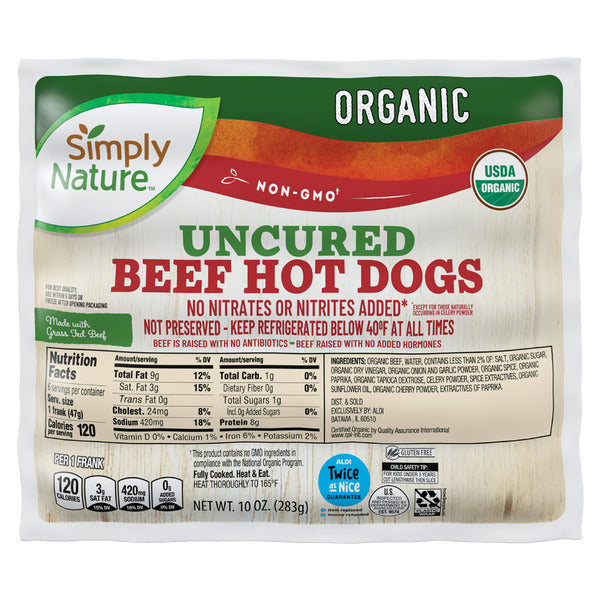 Simply Nature Organic Uncured Beef Hot Dogs