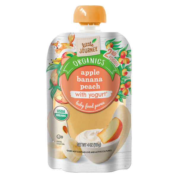 Little Journey Organic Apple Banana Peach with Yogurt Baby Food Puree
