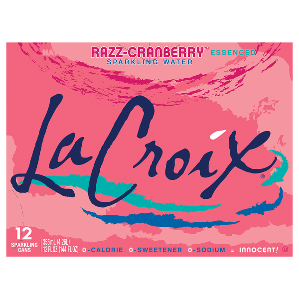 La Croix Razz-Cranberry Sparkling Flavored Water, 12 Cans