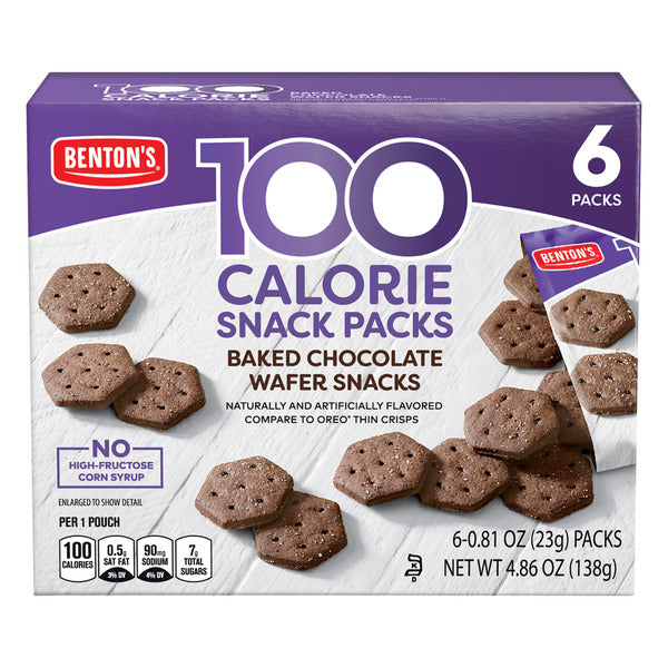 Benton's Baked Chocolate Wafer Snacks 100 Calorie Snack Packs - 6 Packs