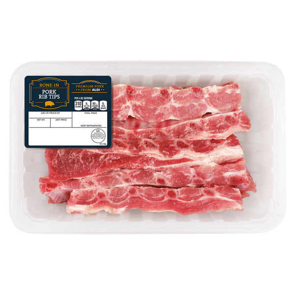 USDA Bone-In Pork Rib Tips, per lb