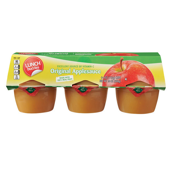 Lunch Buddies Original Applesauce Cups, 6 count