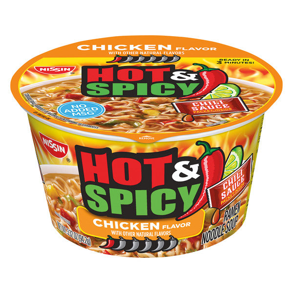 Nissin Hot & Spicy Chicken Flavor Ramen Noodle Soup