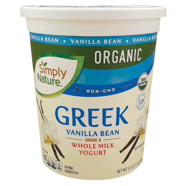 Simply Nature Organic Whole Milk Vanilla Bean Greek Yogurt
