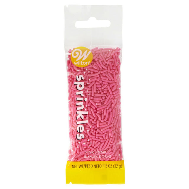 Wilton Pink Jimmies Sprinkles Pouch – 1.13 oz.