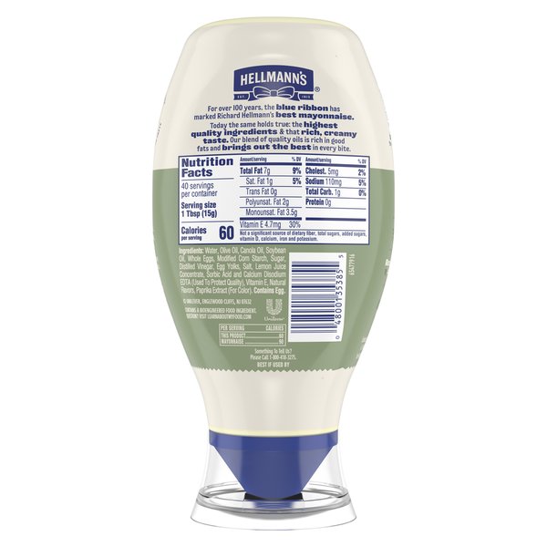 Hellmann's Hellmanns Squeeze Mayo, Light