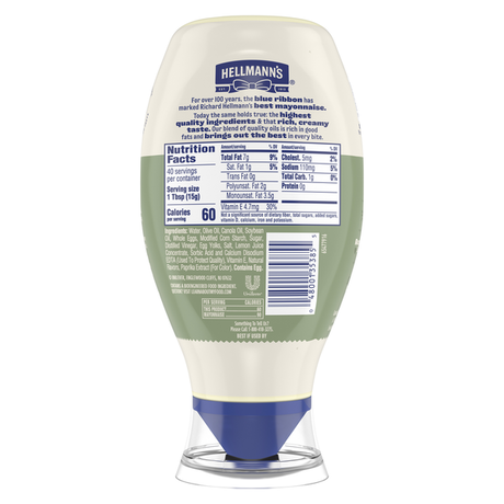Hellmann's Hellmanns Squeeze Mayo, Light