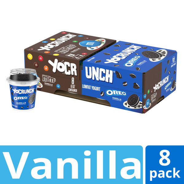 Yocrunch Oreo and M&M Yogurt Multipack, 8 count