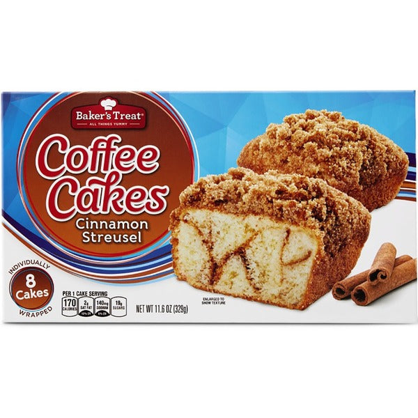 Baker's Treat Cinnamon Streusel Coffee Cakes, 8 Cakes