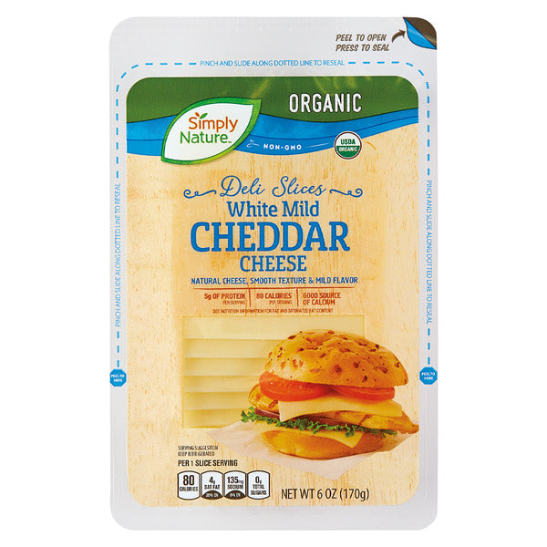 Simply Nature Deli Sliced Organic White Cheddar Cheese